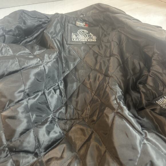 Shaf Leather Jacket Men’s L 42 Motorcycle Moto Biker Style Grunge Rock VTG 80's - Picture 6 of 15